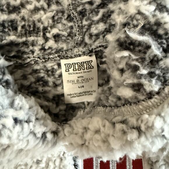 Victoria’s Secret PINK OU OKLAHOMA SOONERS Pullover Teddy Bear Fleece Hoodie L - Picture 9 of 10